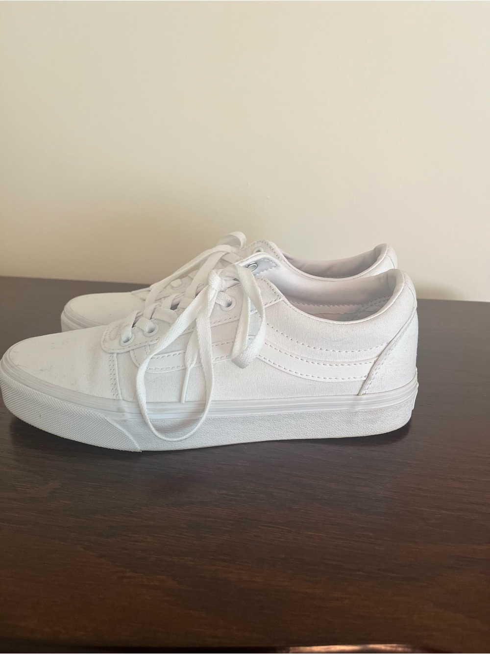Classic White Low-Top Vans Sneakers